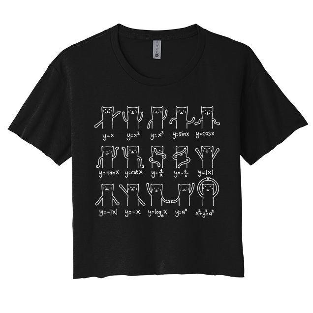 Funny Cat And Math Cat And Algebra Lover Cat Gift Crop Top