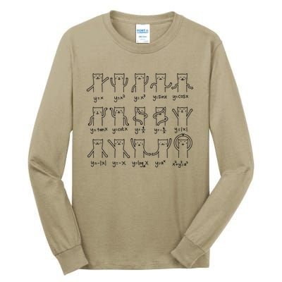 Funny Cat And Math Cat And Algebra Lover Cat Tall Long Sleeve T-Shirt