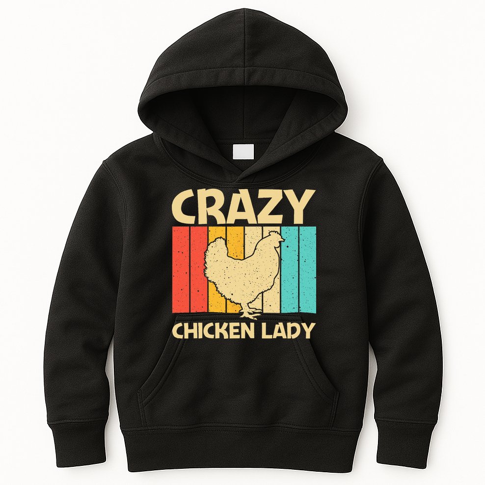 Funny Chicken Art For Women Mom Chicken Farmer Poultry Lover Kids Hoodie
