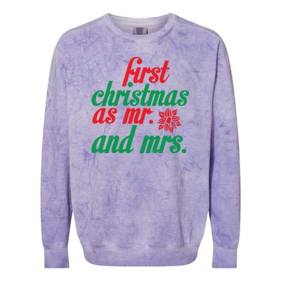 First Christmas As Mr And Mrs Colorblast Crewneck Sweatshirt