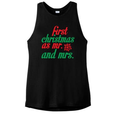 First Christmas As Mr And Mrs Ladies PosiCharge Tri-Blend Wicking Tank