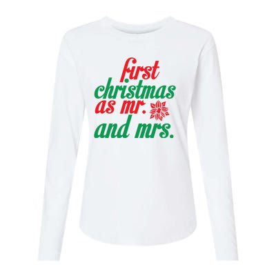 First Christmas As Mr And Mrs Womens Cotton Relaxed Long Sleeve T-Shirt