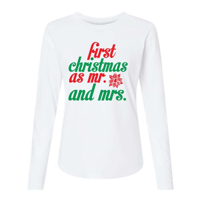 First Christmas As Mr And Mrs Womens Cotton Relaxed Long Sleeve T-Shirt