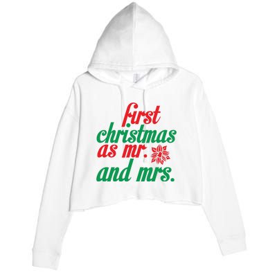 First Christmas As Mr And Mrs Crop Fleece Hoodie