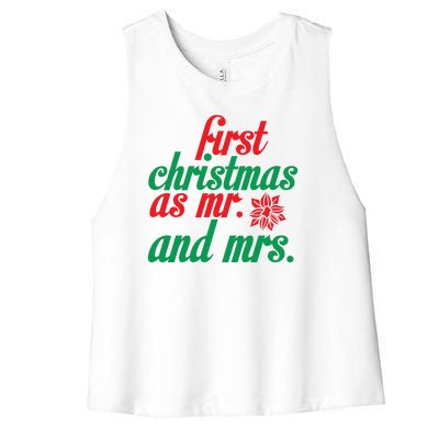 First Christmas As Mr And Mrs Women's Racerback Cropped Tank