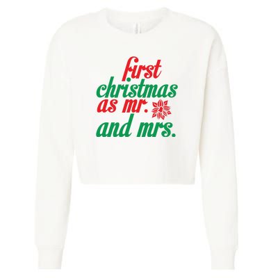 First Christmas As Mr And Mrs Cropped Pullover Crew