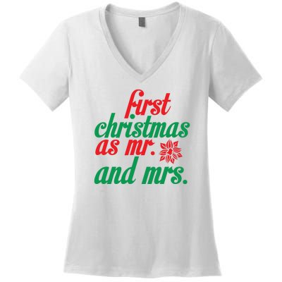 First Christmas As Mr And Mrs Women's V-Neck T-Shirt