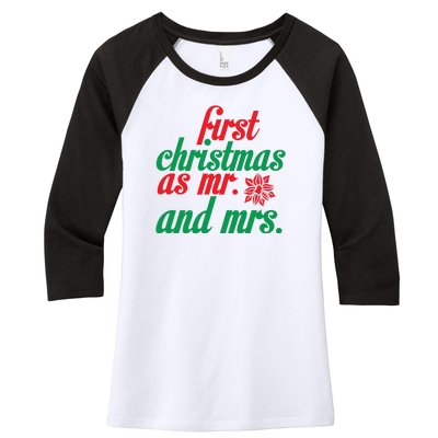 First Christmas As Mr And Mrs Women's Tri-Blend 3/4-Sleeve Raglan Shirt