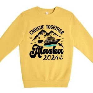 Family Cruise Alaska Together 2024 Matching Family Vacation Cute Gift Premium Crewneck Sweatshirt