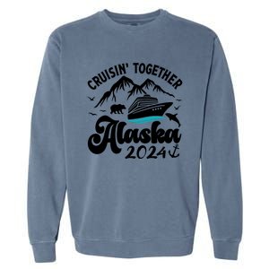 Family Cruise Alaska Together 2024 Matching Family Vacation Cute Gift Garment-Dyed Sweatshirt