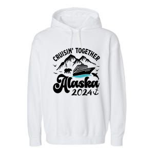 Family Cruise Alaska Together 2024 Matching Family Vacation Cute Gift Garment-Dyed Fleece Hoodie