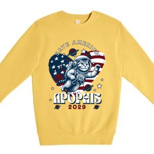 Funny Cat Astronaut Asteroid 99942 Apophis 2029 Cute Gift Premium Crewneck Sweatshirt