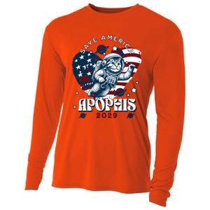 Funny Cat Astronaut Asteroid 99942 Apophis 2029 Cute Gift Cooling Performance Long Sleeve Crew