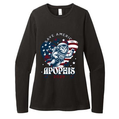 Funny Cat Astronaut Asteroid 99942 Apophis 2029 Cute Gift Womens CVC Long Sleeve Shirt