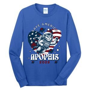 Funny Cat Astronaut Asteroid 99942 Apophis 2029 Cute Gift Tall Long Sleeve T-Shirt