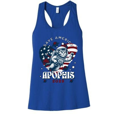 Funny Cat Astronaut Asteroid 99942 Apophis 2029 Cute Gift Women's Racerback Tank