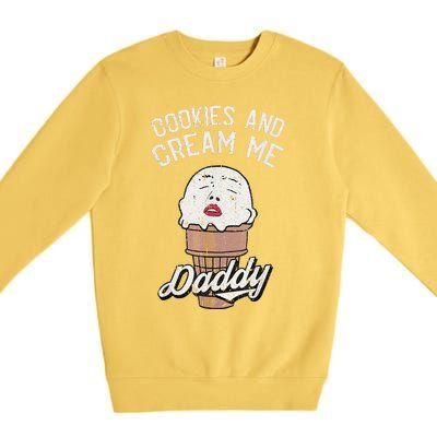 Funny Cookies And Cream Me Halloween Daddy Lazy Humor Horror Premium Crewneck Sweatshirt