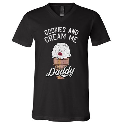 Funny Cookies And Cream Me Halloween Daddy Lazy Humor Horror V-Neck T-Shirt