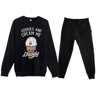 Funny Cookies And Cream Me Halloween Daddy Lazy Humor Horror Premium Crewneck Sweatsuit Set