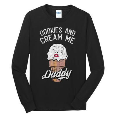 Funny Cookies And Cream Me Halloween Daddy Lazy Humor Horror Tall Long Sleeve T-Shirt