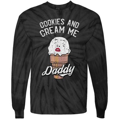 Funny Cookies And Cream Me Halloween Daddy Lazy Humor Horror Tie-Dye Long Sleeve Shirt