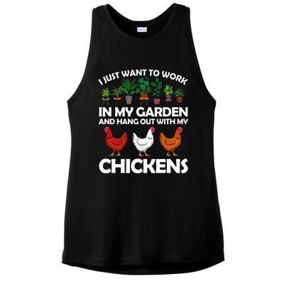 Funny Chicken Art For Gardening Chicken Lover Ladies PosiCharge Tri-Blend Wicking Tank