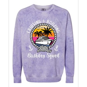 Funny Cruising and Boozing Birthday Cruise Birthday Squad Colorblast Crewneck Sweatshirt