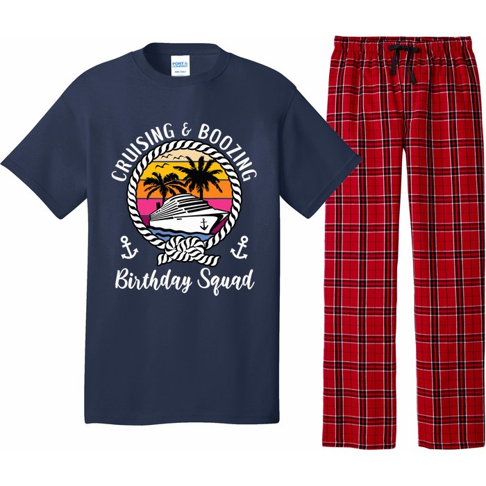 Funny Cruising and Boozing Birthday Cruise Birthday Squad Pajama Set