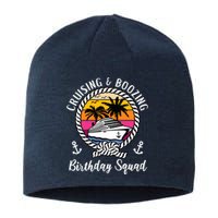 Funny Cruising and Boozing Birthday Cruise Birthday Squad Sustainable Beanie