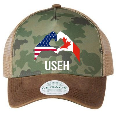 Funny Canada American Flag Us Eh Legacy Tie Dye Trucker Hat