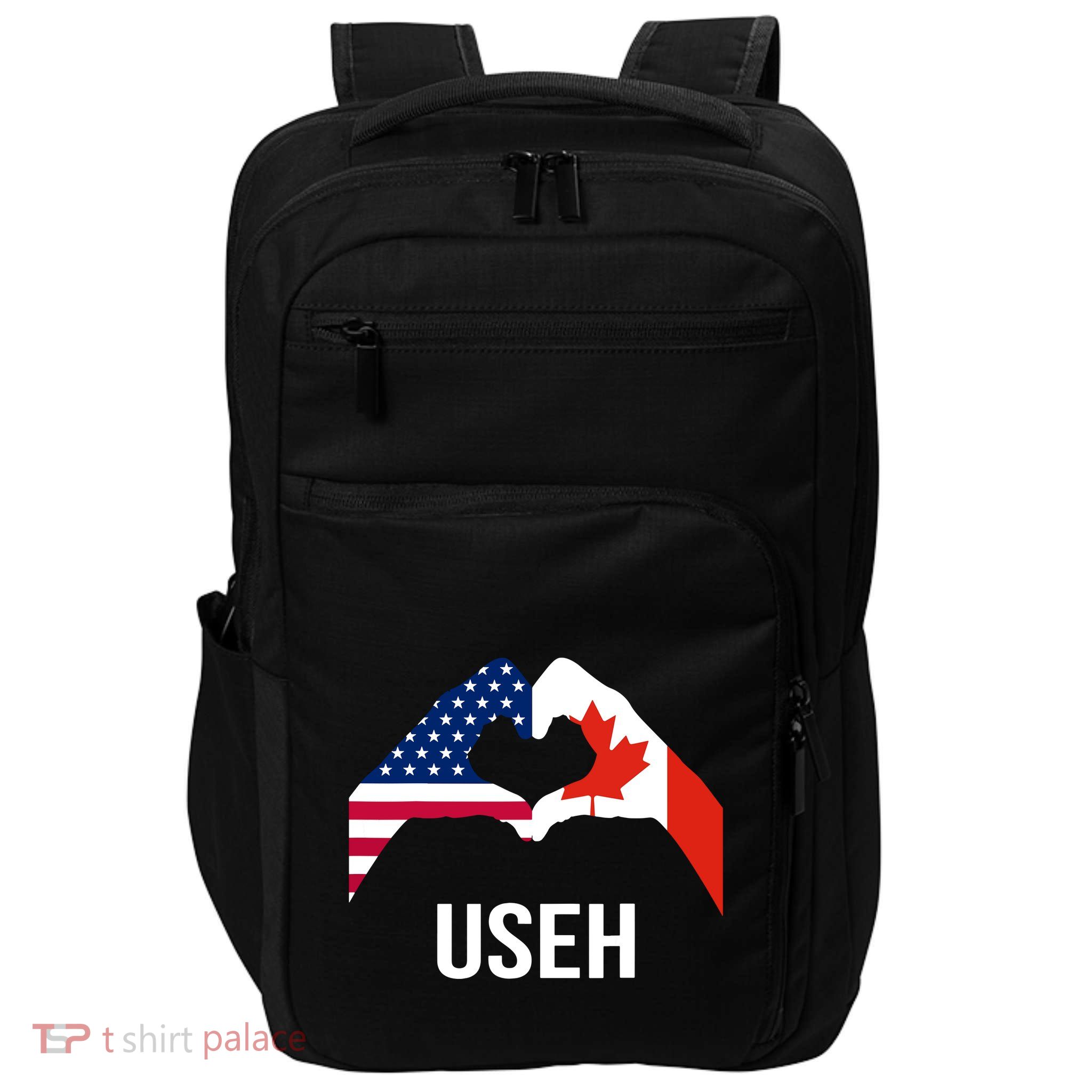 Funny Canada American Flag Us Eh Impact Tech Backpack