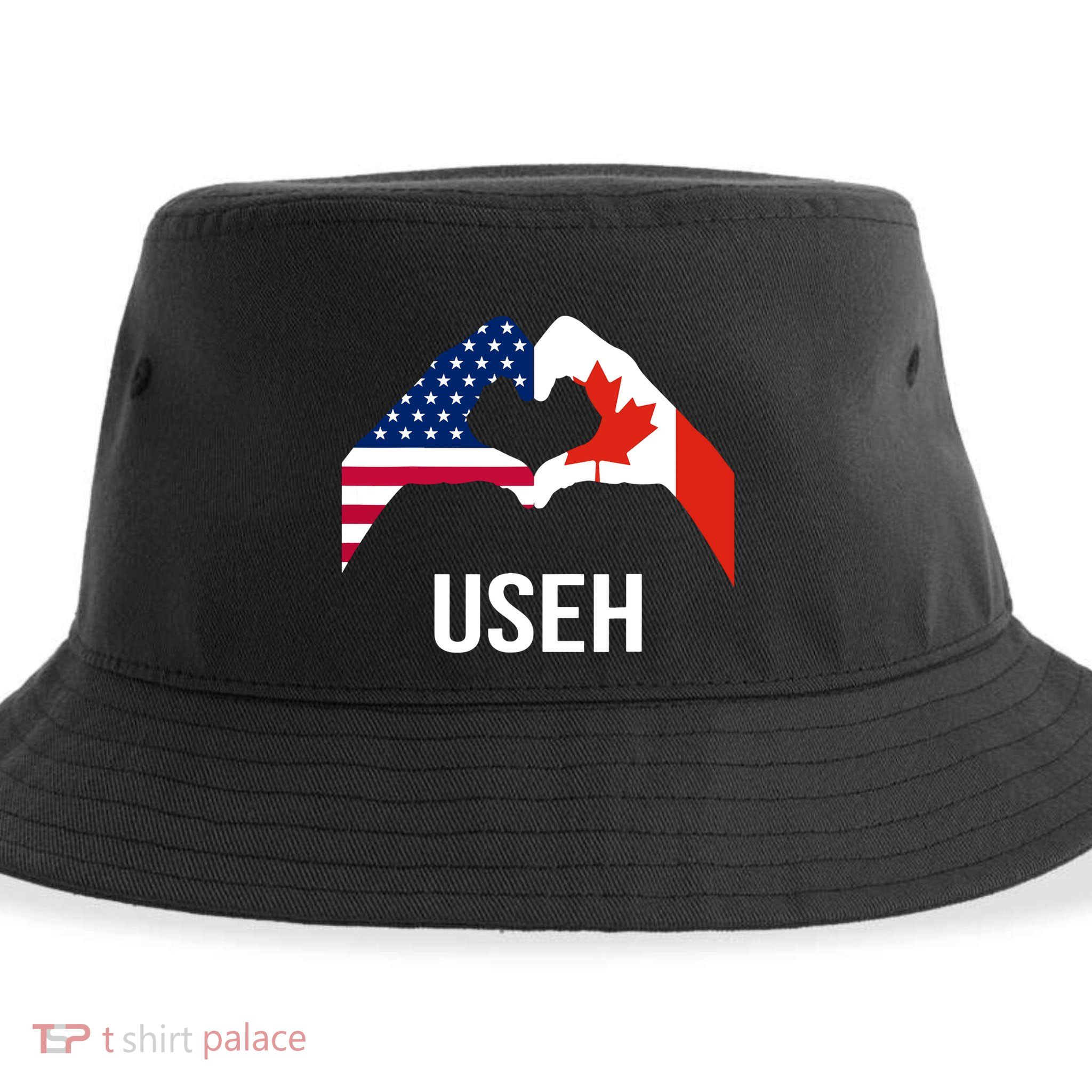Funny Canada American Flag Us Eh Sustainable Bucket Hat