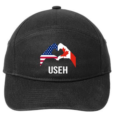 Funny Canada American Flag Us Eh 7-Panel Snapback Hat
