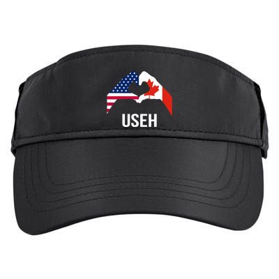 Funny Canada American Flag Us Eh Adult Drive Performance Visor