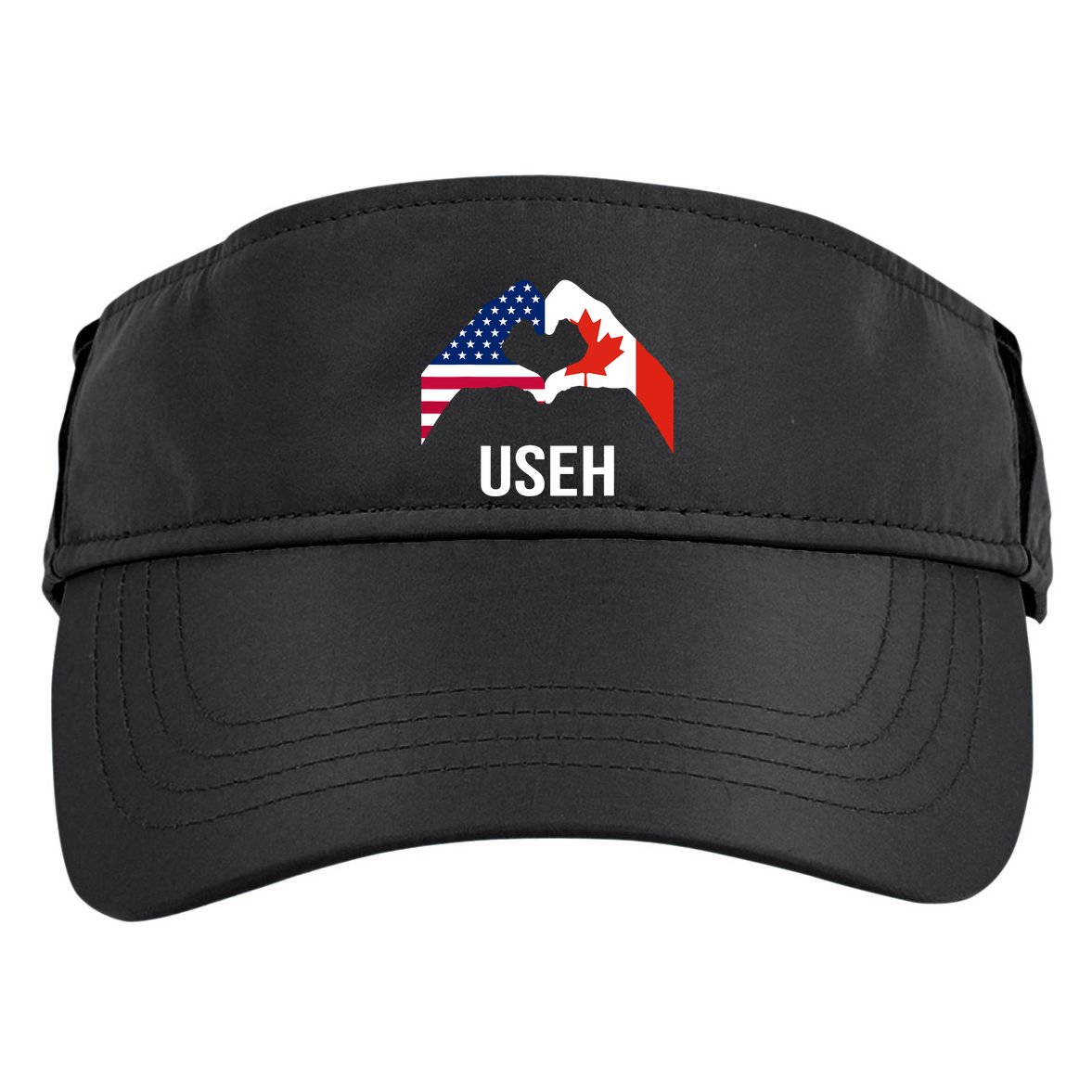 Funny Canada American Flag Us Eh Adult Drive Performance Visor