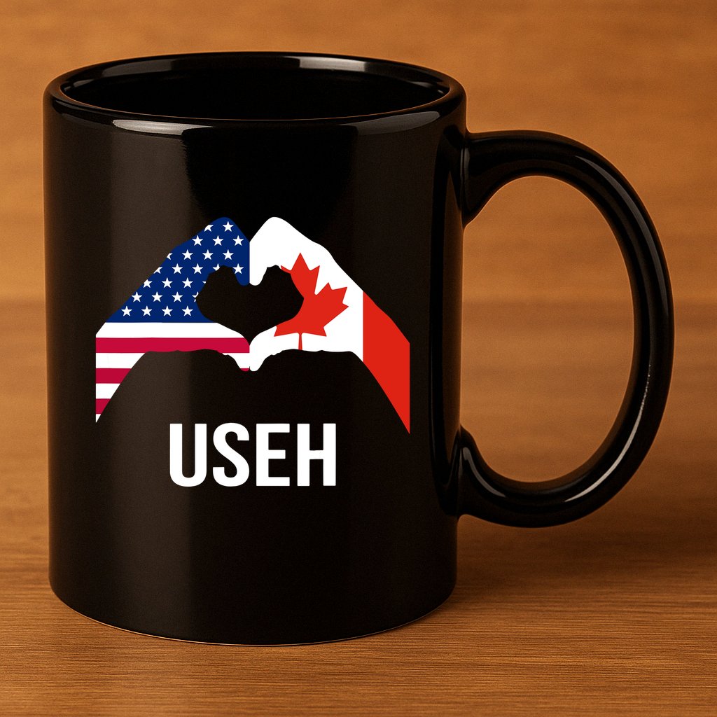Funny Canada American Flag Us Eh 11oz C Handle Ceramic Mug