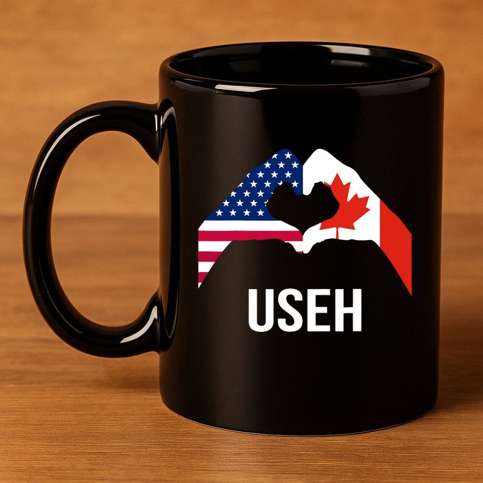 Funny Canada American Flag Us Eh 11oz C Handle Ceramic Mug