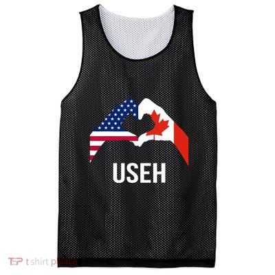 Funny Canada American Flag Us Eh Mesh Reversible Basketball Jersey Tank