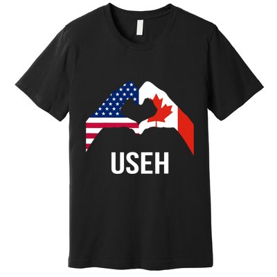 Funny Canada American Flag Us Eh Premium T-Shirt