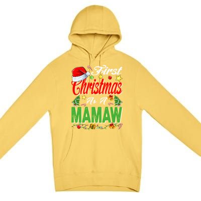 First Christmas As A Mamaw Santa Hat Pajama Xmas Gift Premium Pullover Hoodie