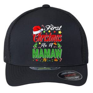 First Christmas As A Mamaw Santa Hat Pajama Xmas Gift Flexfit Unipanel Trucker Cap