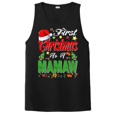 First Christmas As A Mamaw Santa Hat Pajama Xmas Gift PosiCharge Competitor Tank