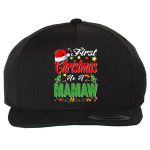 First Christmas As A Mamaw Santa Hat Pajama Xmas Gift Wool Snapback Cap