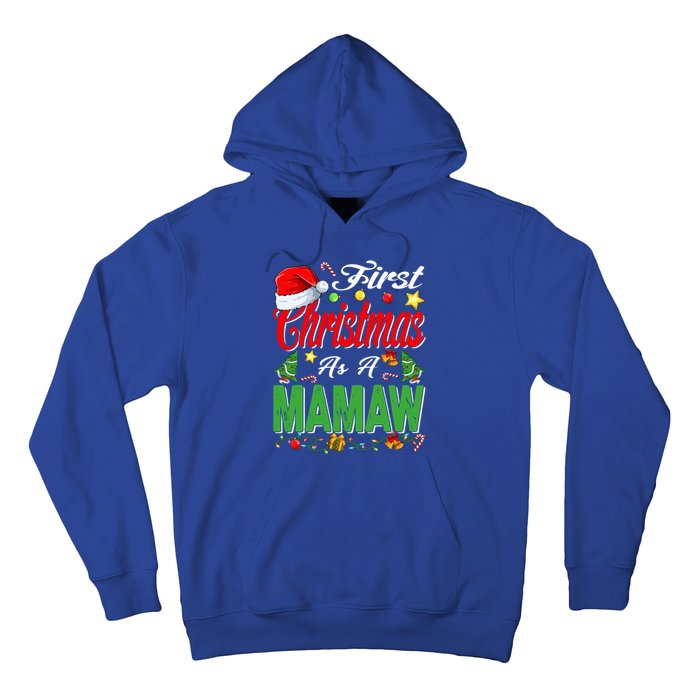 First Christmas As A Mamaw Santa Hat Pajama Xmas Gift Hoodie