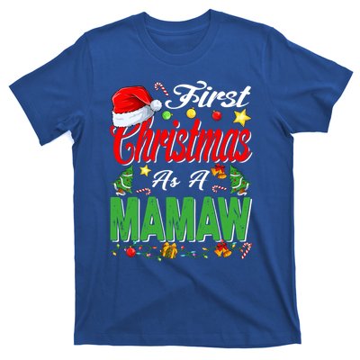 First Christmas As A Mamaw Santa Hat Pajama Xmas Gift T-Shirt