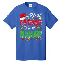 First Christmas As A Mamaw Santa Hat Pajama Xmas Gift Tall T-Shirt