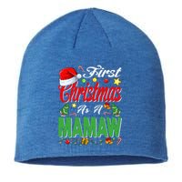 First Christmas As A Mamaw Santa Hat Pajama Xmas Gift Sustainable Beanie