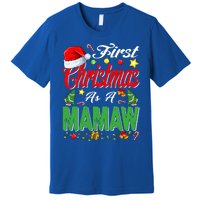 First Christmas As A Mamaw Santa Hat Pajama Xmas Gift Premium T-Shirt