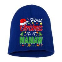 First Christmas As A Mamaw Santa Hat Pajama Xmas Gift Short Acrylic Beanie