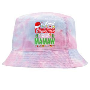 First Christmas As A Mamaw Santa Hat Pajama Xmas Gift Tie-Dyed Bucket Hat